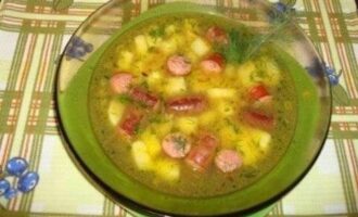 Суп из колбасок